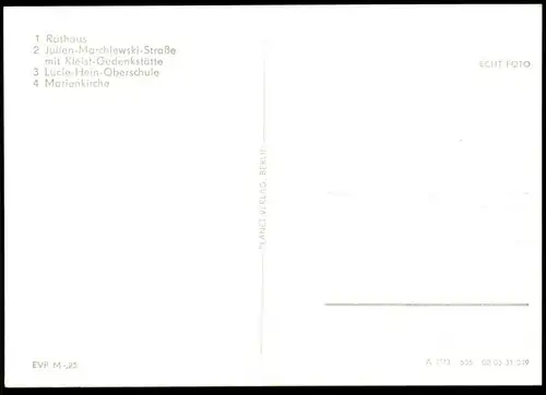 ÄLTERE POSTKARTE FRANKFURT ODER AM FRANKFURTER RATHAUS JULIEN MARCHLEWSKI STRASSE LUCIE HEIN OBERSCHULE Ansichtskarte AK