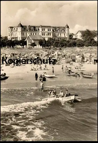 ÄLTERE POSTKARTE SEEBAD AHLBECK AM STRAND BOOT BOOTE BADENDE Usedom beach plage AK Ansichtskarte cpa postcard