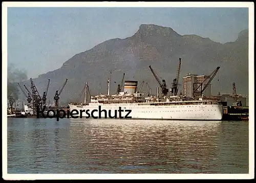 ÄLTERE POSTKARTE S.S. ORANJE CAPE TOWN HARBOUR KAPSTADT Angelina Lauro Schiff Motorschiff ship bateau cpa postcard