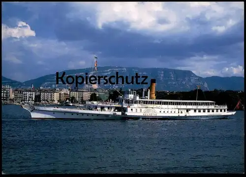 ÄLTERE POSTKARTE LAC LEMAN LE BATEAU HELVETIE EN RADE DE GENÈVE DAMPFER steam ship Schiff Ansichtskarte cpa