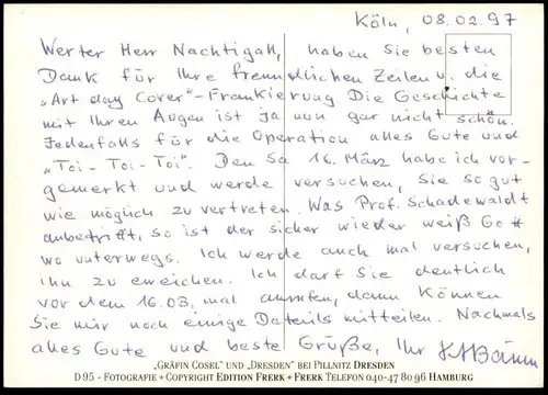 ÄLTERE POSTKARTE SCHIFF GRÄFIN COSEL UND SCHIFF DRESDEN BEI PILLNITZ Schiff Motorschiff ship bateau Ansichtskarte