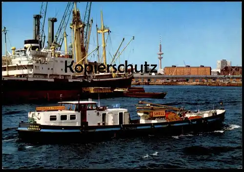 ÄLTERE POSTKARTE HAMBURG HAFEN SHELL FRIEDRICH G. FROMMANN SEEVE harbour port puerto Fracht Schiff ship Ansichtskarte