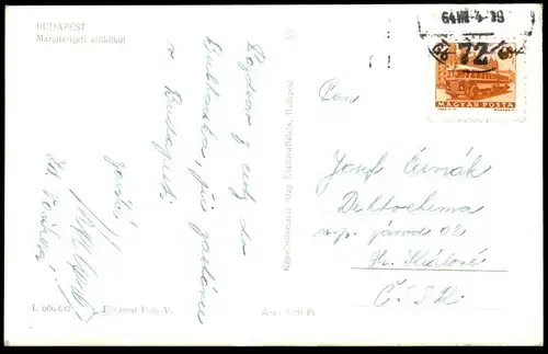 ÄLTERE POSTKARTE BUDAPEST MARGITSZIGETI SZÖKÖKUT Brunnen fountain fontaine Auto old car cars Autos oldtimer postcard