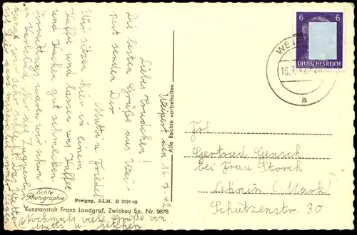 ALTE POSTKARTE WEIPERT 1942 BÄRENSTEIN SUDETEN VEJPRTY Ceska Tschechische Republik Ansichtskarte AK cpa postcard