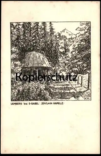ALTE POSTKARTE LÄMBERG BEI DEUTSCH GABEL ZDISLAVA KAPELLE Jablonne v Podjestedi Böhmen Sudeten Ansichtskarte AK postcard