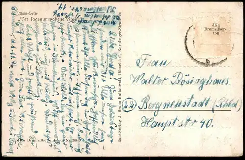 ALTE POSTKARTE RHEINTAL MIT BAD GODESBERG UND SIEBENGEBIRGE 1946 SERIE SAGENUMWOBENER RHEIN cpa Ansichtskarte postcard