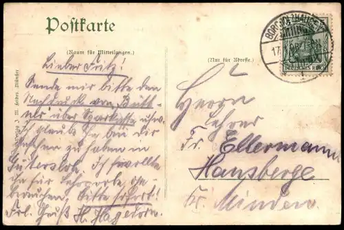 ALTE POSTKARTE MÜNSTER WESTFALEN AM KANONENGRABEN 1908 Jungen Schüler Kinder boys children Ansichtskarte cpa postcard AK