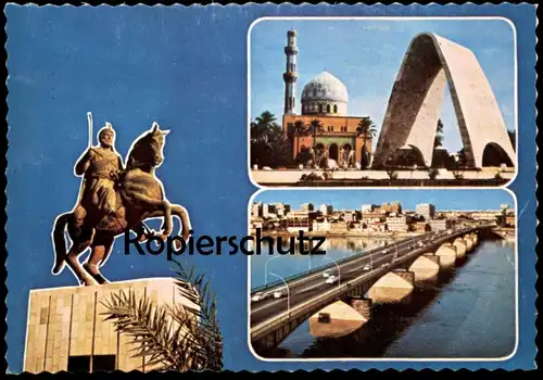 ÄLTERE POSTKARTE GREETINGS FROM IRAQ IRAK BAGHDAD MOSQUE Moschee cpa postcard Ansichtskarte AK