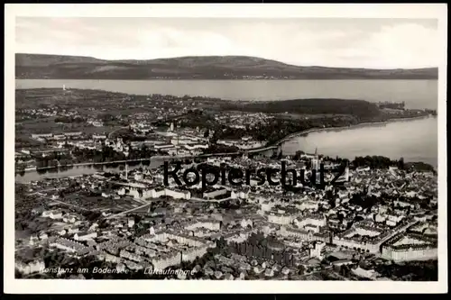 ALTE POSTKARTE KONSTANZ AM BODENSEE LUFTAUFNAHME FLUGZEUGAUFNAHME Fliegeraufnahme Ansichtskarte cpa postcard AK