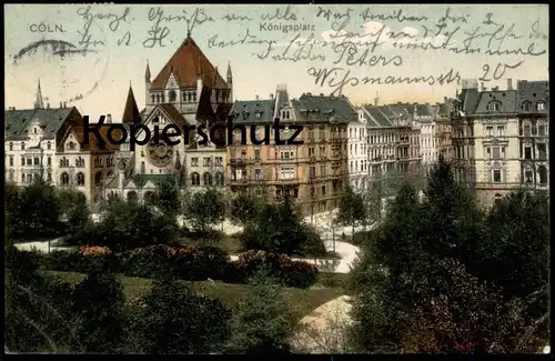 ALTE POSTKARTE CÖLN KÖNIGSPLATZ SYNAGOGE SYNAGOGUE JEW JEWISH JUDAICA JUDAIKA cpa postcard AK Ansichtskarte