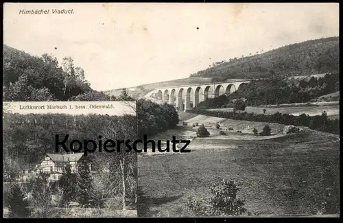 ALTE POSTKARTE HIMBÄCHEL VIADUCT MARBACH Erbach Viadukt Hessen cpa AK Ansichtskarte postcard