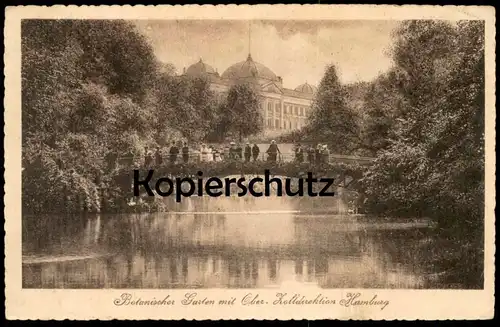 ALTE POSTKARTE HAMBURG BOTANISCHER GARTEN MIT OBER-ZOLLDIREKTION Zoll Ansichtskarte postcard AK cpa