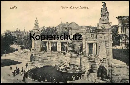 ALTE POSTKARTE HALLE SAALE KAIER WILHELM DENKMAL monument Ansichtskarte AK postcard cpa