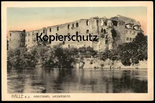 ALTE POSTKARTE HALLE SAALE MORITZBURG WASSERSEITE Burg castle chateau Schloss Ansichtskarte AK postcard cpa