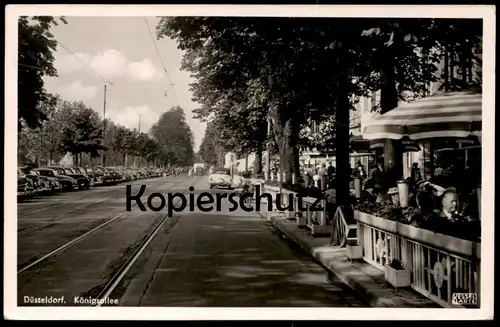 ALTE POSTKARTE DÜSSELDORF KÖNIGSALLEE Autos Auto car cars Kessel Karte AK Ansichtskarte cpa postcard