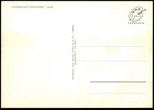 ALTE POSTKARTE OSTSEEBAD TRAVEMÜNDE HAFEN FÄHRE VW KÄFER Fährschiff ferry bateau ship port harbour AK cpa postcard