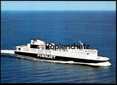 ÄLTERE POSTKARTE FÄHRE MS FINNJET RÜCKSEITIG TICKET MARITIM CLUB TRAVEMÜNDE ferry Schiff Motorschiff ship bateau AK