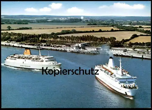 ÄLTERE POSTKARTE SKANDINAVIEN-KAI TRAVEMÜNDE GEDSER FÄHRE FÄHREN GUSTAV VASA Hafen port harbour ferry Schiff ship cpa AK