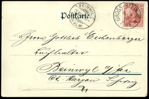 ALTE LITHO POSTKARTE GRUSS AUS BINGEN MÄUSETHURM & EHRENFELS NIXE ondine mermaid Meerjungfrau Brust nude breast postcard