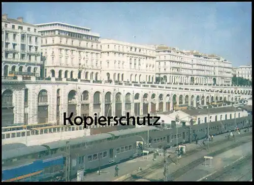 ALTE FOTO POSTKARTE BAHNHOF ALGER ZUG WAGGON gare station train locomotive ALGÉRIE ALGERIA ALGERIEN postcard cpa