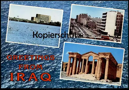 ÄLTERE POSTKARTE GREETINGS FROM IRAQ IRAK cpa postcard Ansichtskarte AK