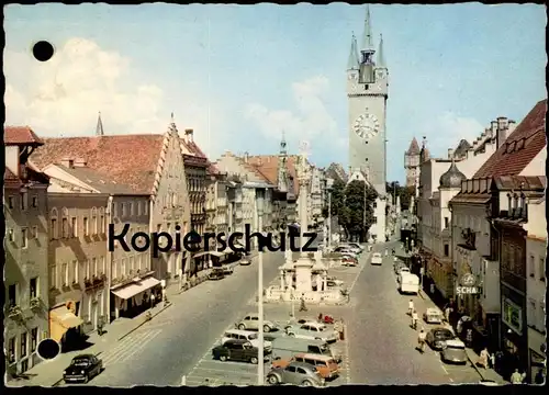ÄLTERE POSTKARTE STRAUBING THERESIENPLATZ VW KÄFER Volkswagen Opel Citroen Ford cpa postcard AK