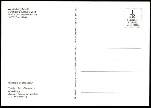 ÄLTERE POSTKARTE WASSERBURG ANHOLT DURCHGANG DURCH DIE WELT JOACHIM PATINIR ISSELBURG earth cpa postcard Ansichtskarte