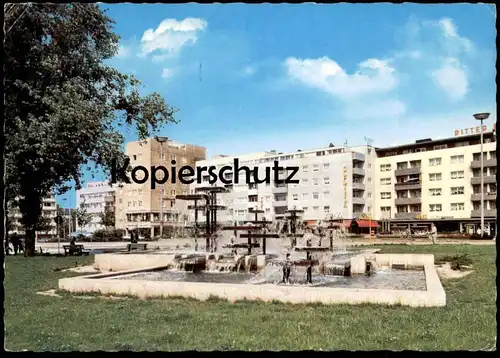 ÄLTERE POSTKARTE BOCHUM WATTENSCHEID AUGUST BEBEL PLATZ Springbrunnen Brunnen fontaine fountain Ansichtskarte postcard