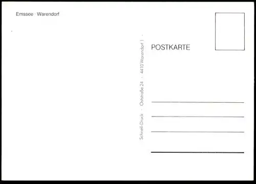 ÄLTERE POSTKARTE WARENDORF EMSSEE See Ems Schlauchboot Boot AK cpa postcard Ansichtskarte