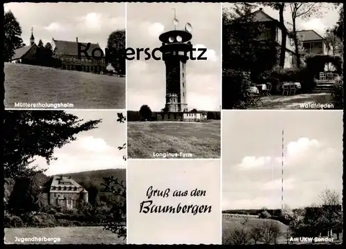 ÄLTERE POSTKARTE GRUSS AUS DEN BAUMBERGEN LONGINUS TURM UKW SENDER NOTTULN HAVIXBECK BILLERBECK Baumberge cpa postcard