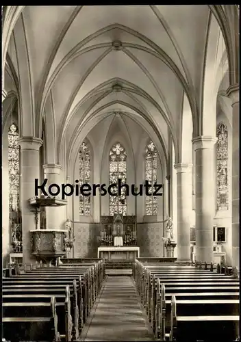 ÄLTERE POSTKARTE INNERES VON ST. SERVATIUS BRÜHL KIERBERG KIRCHE UNTERSCHRIFT PFARRER église Ansichtskarte cpa postcard