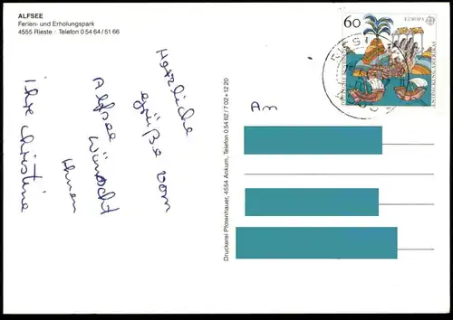 ÄLTERE POSTKARTE ERHOLUNGSPARK RIESTE ALFSEE WASSERSKI MINIGOLF SURFEN water ski nautique waterski postcard cpa