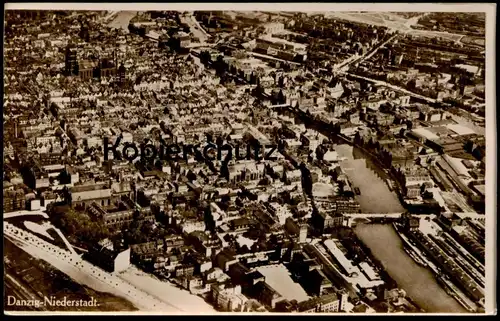 ÄLTERES KODAK FOTO DANZIG NIEDERSTADT LUFTBILD VERMUTLICH REPRO ALTES BILD Gdansk Polska Poland Photo 15,9 cm x 10,2 cm