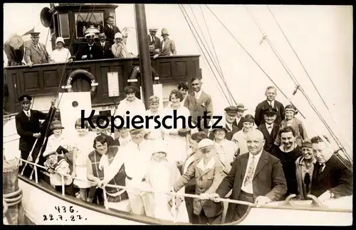 ALTE FOTO POSTKARTE GÖHREN 22.07.1927 RÜGEN DAMPFER SELLIN SASSNITZ Schiff Kapitän Ansichtskarte cpa photo AK