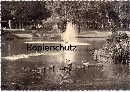 ÄLTERE POSTKARTE WIESBADEN PARK AN DER WILHELMSTRASSE ENTEN FONTÄNE ducks AK Ansichtskarte cpa postcard