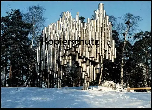 ÄLTERE POSTKARTE EILA HILTUNEN JEAN SIBELIUS MONUMENT WINTER HELSINGFORS Finnland Suomi postcard cpa Ansichtskarte AK
