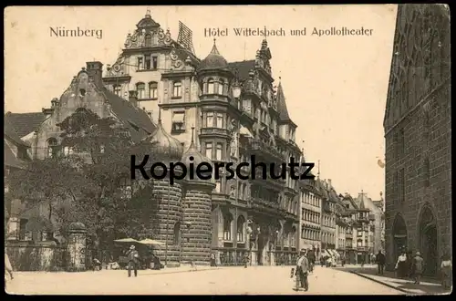 ALTE POSTKARTE NÜRNBERG HOTEL WITTELSBACH UND APOLLOTHEATER Apollo Theater Ansichtskarte cpa postcard AK