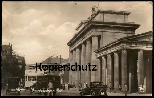 ALTE POSTKARTE BERLIN BRANDENBURGER TOR BUS WERBUNG ZIGARETTENFABRIK ENVER BEY FOTO JUNGA Ansichtskarte AK cpa postcard
