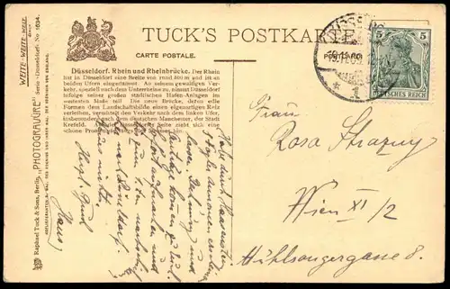 ALTE POSTKARTE DÜSSELDORF RHEINUFER OILETTE RAPHAEL TUCK POSTCARD SERIE No.1634 KÜNSTLER CHARLES F. FLOWER postcard cpa