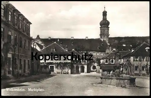 ALTE POSTKARTE WEIKERSHEIM MARKTPLATZ Markt Schloss Brunnen chateau castle postcard Ansichtskarte cpa AK