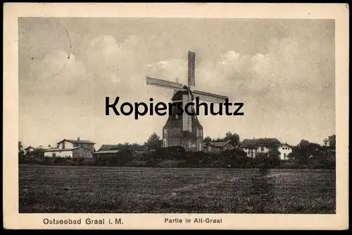 ALTE POSTKARTE GRAAL PARTIE IN ALT-GRAAL WINDMÜHLE Mühle Mill Moulin Windmill Molen Graal-Müritz postcard Ansichtskarte