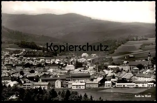 ÄLTERE POSTKARTE FURTH IM WALD PANORAMA TOTALANSICHT Gesamtansicht Kirche Schule ? Bayern Ansichtskarte AK cpa postcard