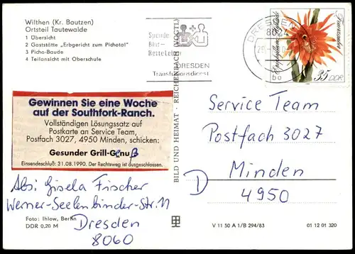 ÄLTERE POSTKARTE TAUTENWALDE WILTHEN GASTSTÄTTE ERBGERICHT ZUM PICHOTAL PICHO-BAUDE OBERSCHULE Ansichtskarte AK postcard