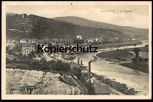 ALTE POSTKARTE VLOTHO AN DER WESER PANORAMA GESAMTANSICHT TOTAL FABRIK SCHORNSTEIN postcard cpa AK Ansichtskarte