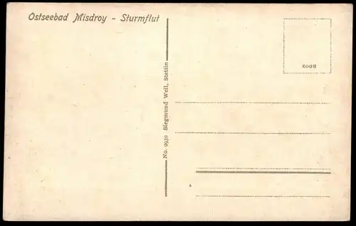 ALTE POSTKARTE MISDROY STURMFLUT MIEDZYZDROJE Flut Sturm Ansichtskarte cpa postcard AK Polen Polska Poland