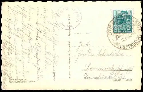 ÄLTERE POSTKARTE BERG OYBIN 1960 HO-GASTSTÄTTE EIS BRÜHPOLNISCHE BACKWAREN Ansichtskarte AK postcard cpa