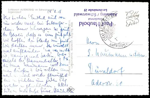 ÄLTERE POSTKARTE ALTENSTEIG JUGENDDORF 1958 LUFTBILD TOTALANSICHT TOTAL postcard cpa AK Ansichtskarte