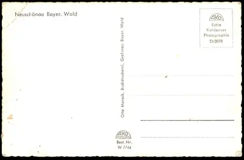ÄLTERE POSTKARTE NEUSCHÖNAU BAYERISCHER WALD BAYERN TOTALANSICHT Gesamtansicht Kirche Ansichtskarte AK cpa postcard