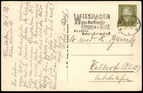 ALTE POSTKARTE WIESBADEN SONNENBERG PANORAMA 1932 Ansichtskarte AK cpa postcard