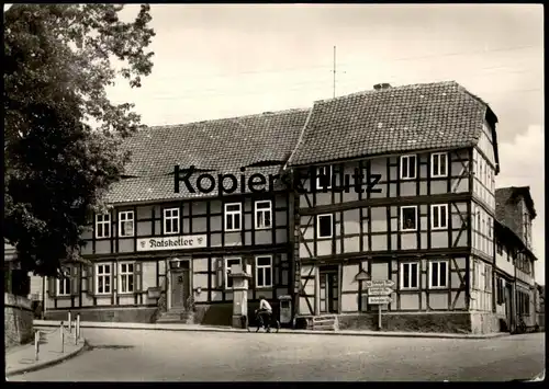 ÄLTERE POSTKARTE SCHWANEBECK ERNST-THÄLMANN-PLATZ STRASSENSCHILDER BARNEBERG OSCHERSLEBEN BADERSLEBEN Sachsen-Anhalt